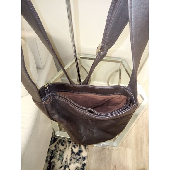 Women's Brown Faux Leather Bucket Shoulder Bag - Picture 3 of 3